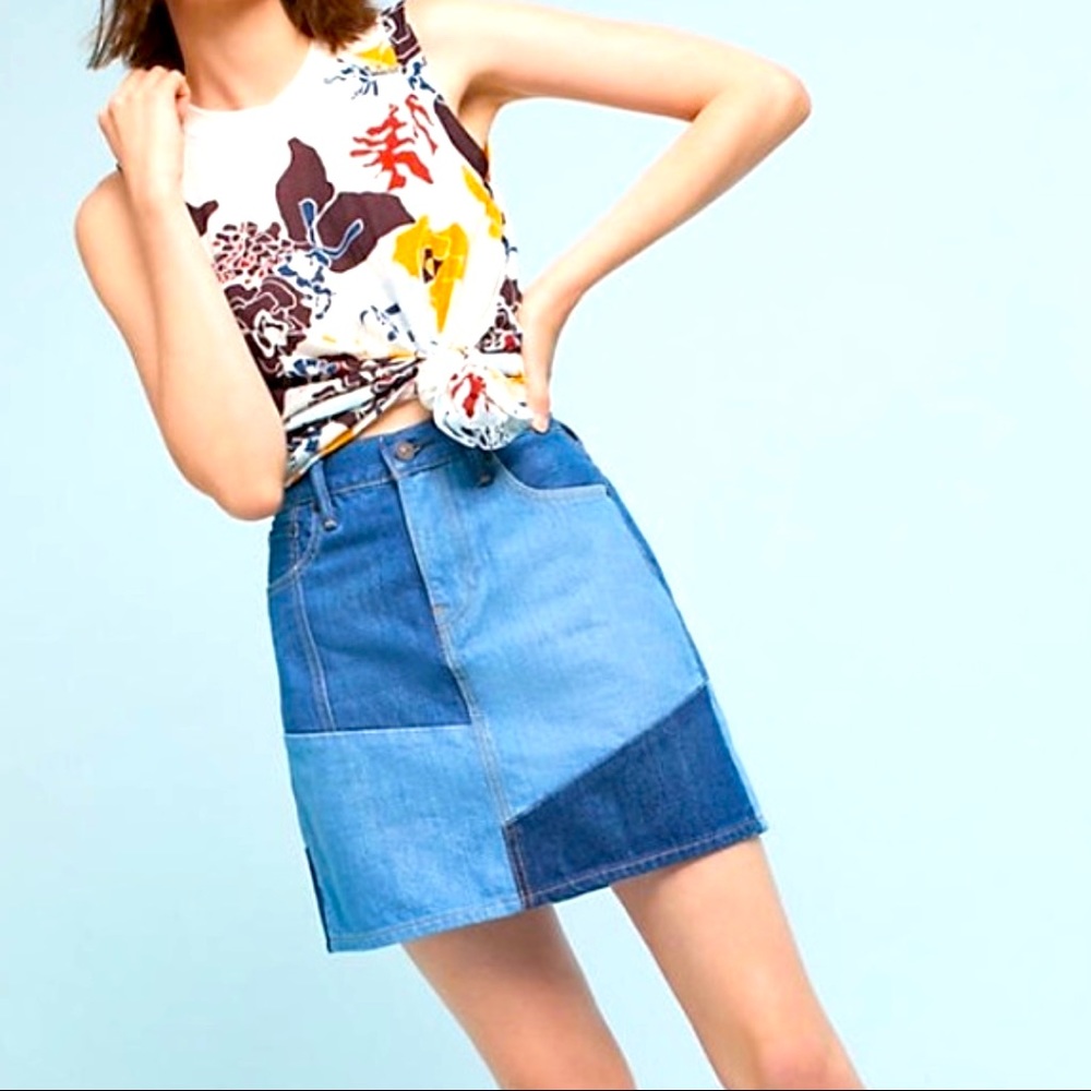 Levi’s Patwork Mini Denim Skirt Size 27